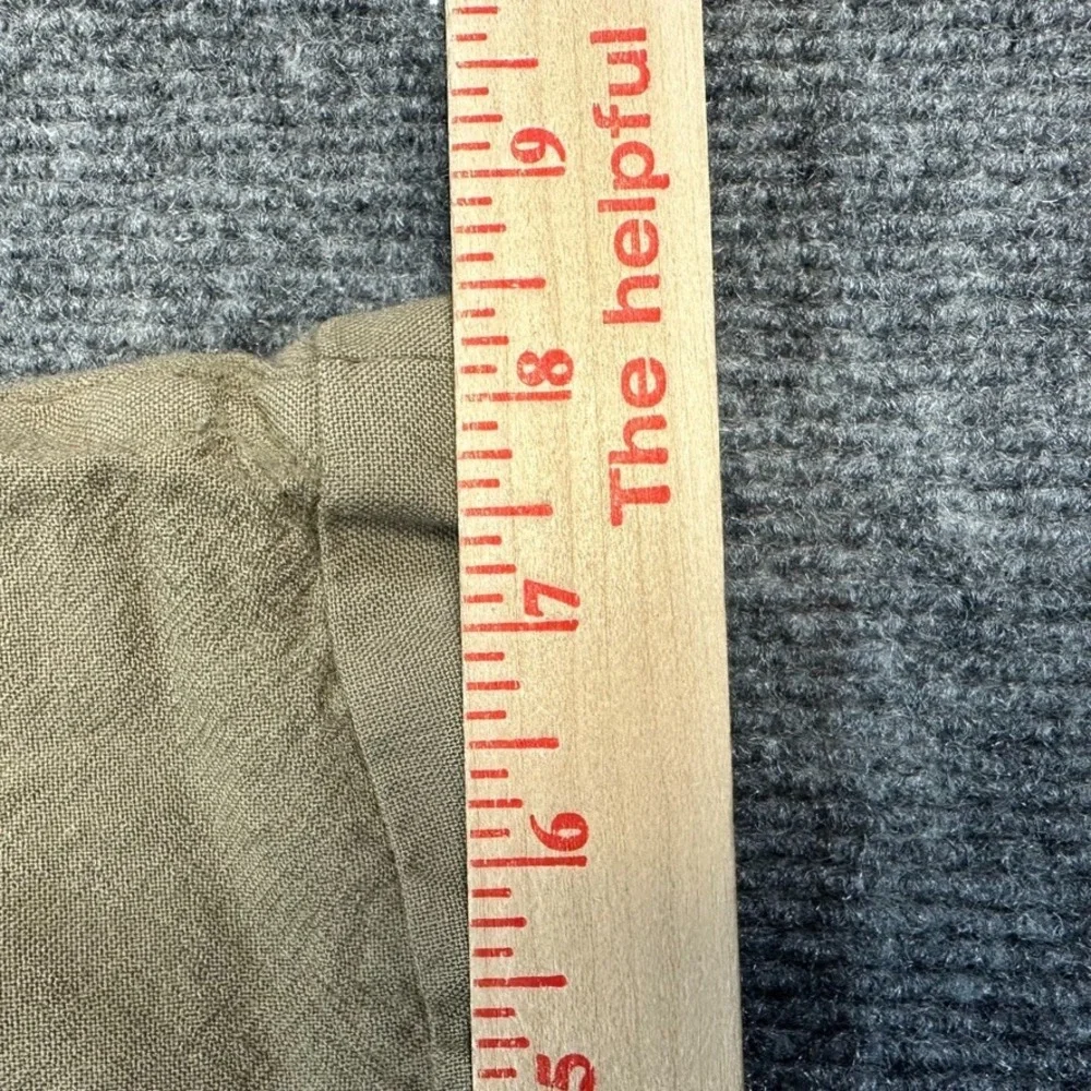 Chaps Ralph Lauren Mens Dress Pants Olive Tan Textured Tab Waist Trousers 33x25